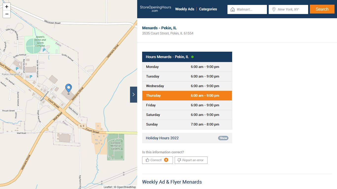 Menards - Pekin, IL - Hours & Weekly Ad - Store Opening Hours