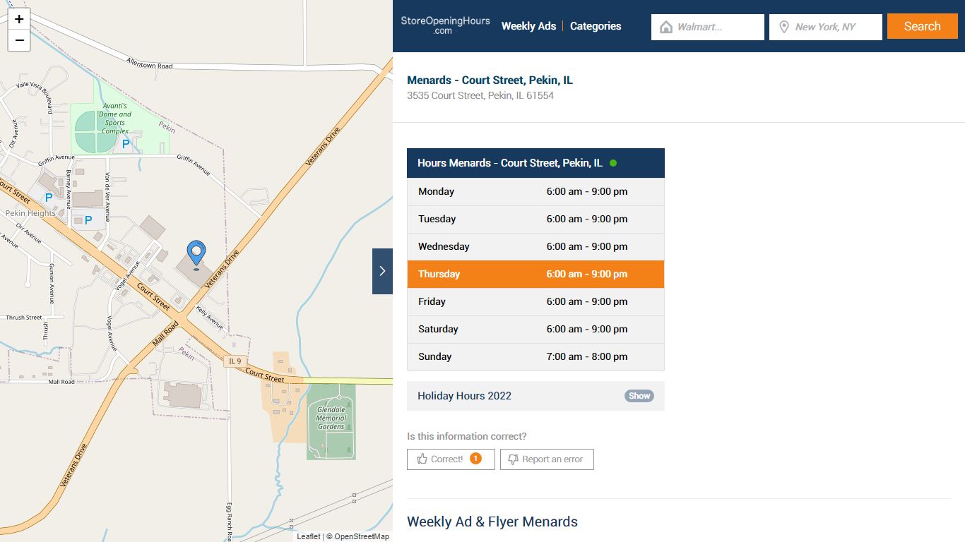 Menards - Court Street, Pekin, IL - Hours & Weekly Ad