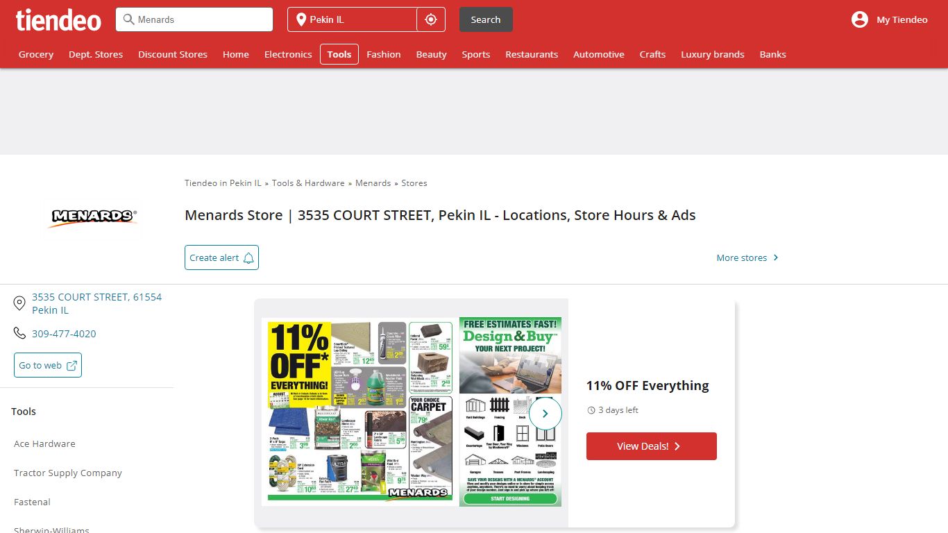 Menards Pekin IL - 3535 COURT STREET | Store Hours & Deals - Tiendeo